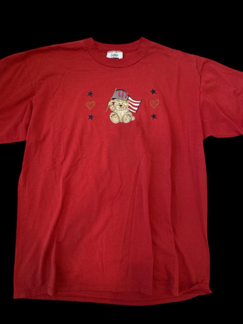 Red Patriotic Bear Short Sleeve Tee